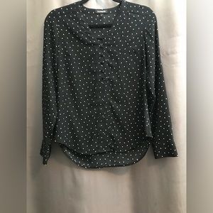 Express printed black and white long sleeve blouse size xs